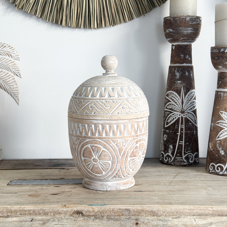 Solstice Lidded Pot | White Wash