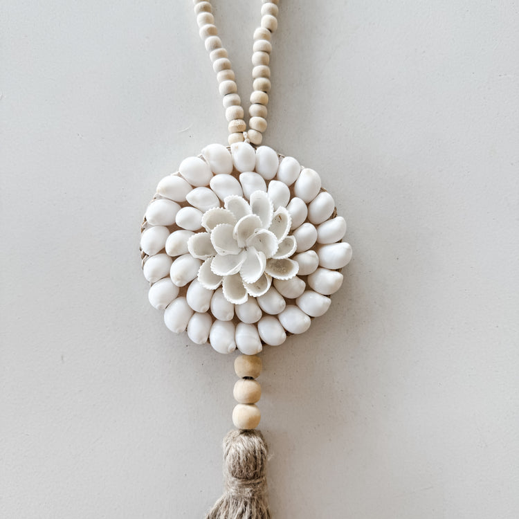 Shell Shield Flower Tassel | White Shell