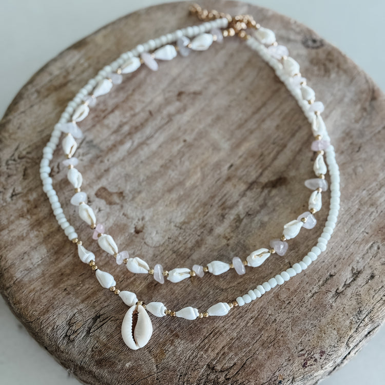 Conch Shell & Quartz Choker Combo | Willow & the Waves Collection