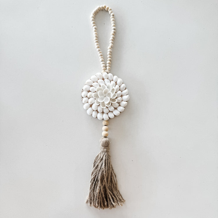 Shell Shield Flower Tassel | White Shell