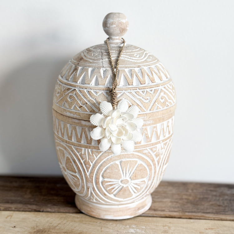 Solstice Lidded Pot | White Wash