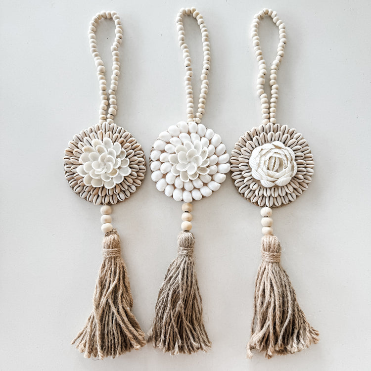 Shell Shield Flower Tassel | Cowrie Shell