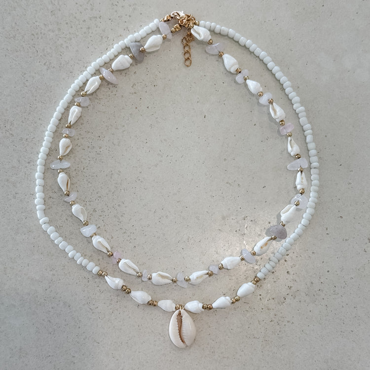 Conch Shell & Quartz Choker Combo | Willow & the Waves Collection