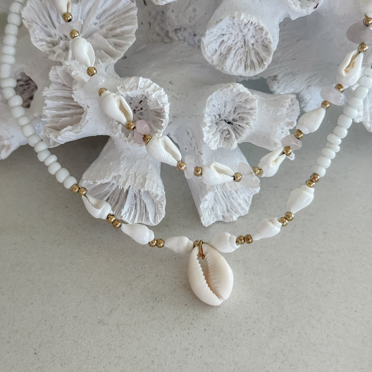 Conch Shell & Quartz Choker Combo | Willow & the Waves Collection