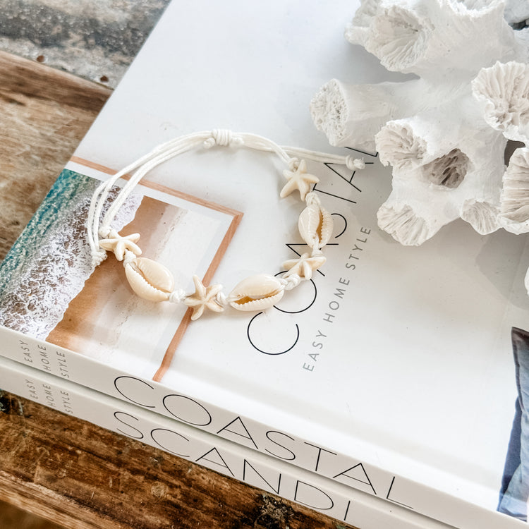 Cowrie Seastar Anklet Bracelet | Willow & the Waves Collection