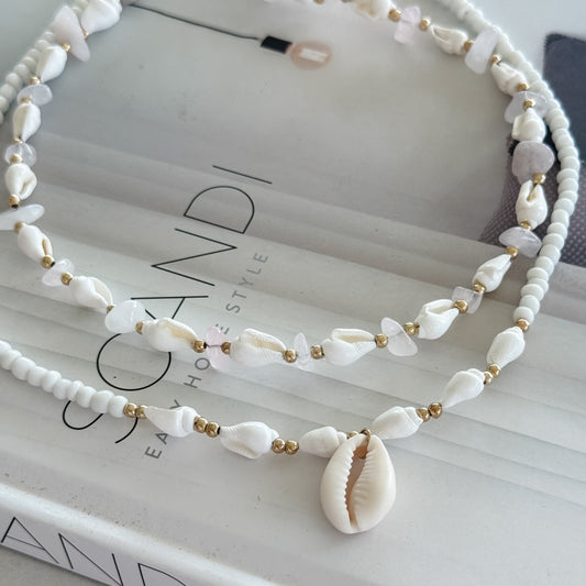 Conch Shell & Quartz Choker Combo | Willow & the Waves Collection