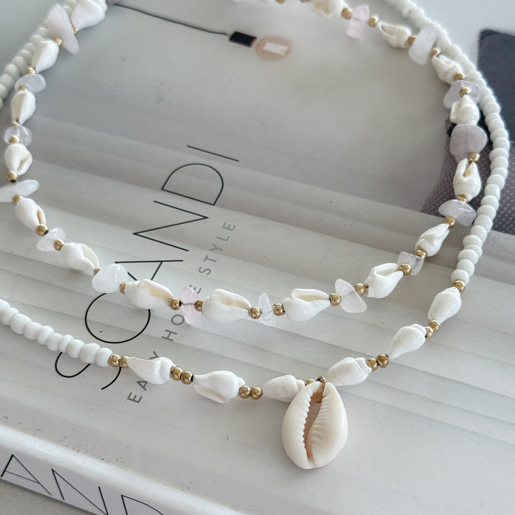 Conch Shell & Quartz Choker Combo | Willow & the Waves Collection