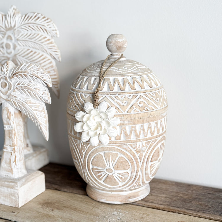 Solstice Lidded Pot | White Wash