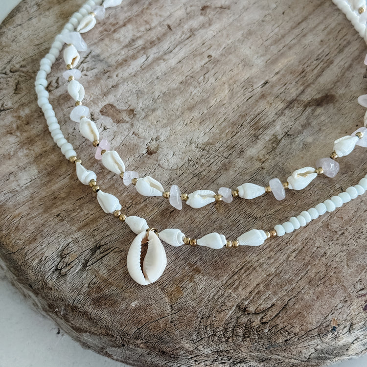 Conch Shell & Quartz Choker Combo | Willow & the Waves Collection