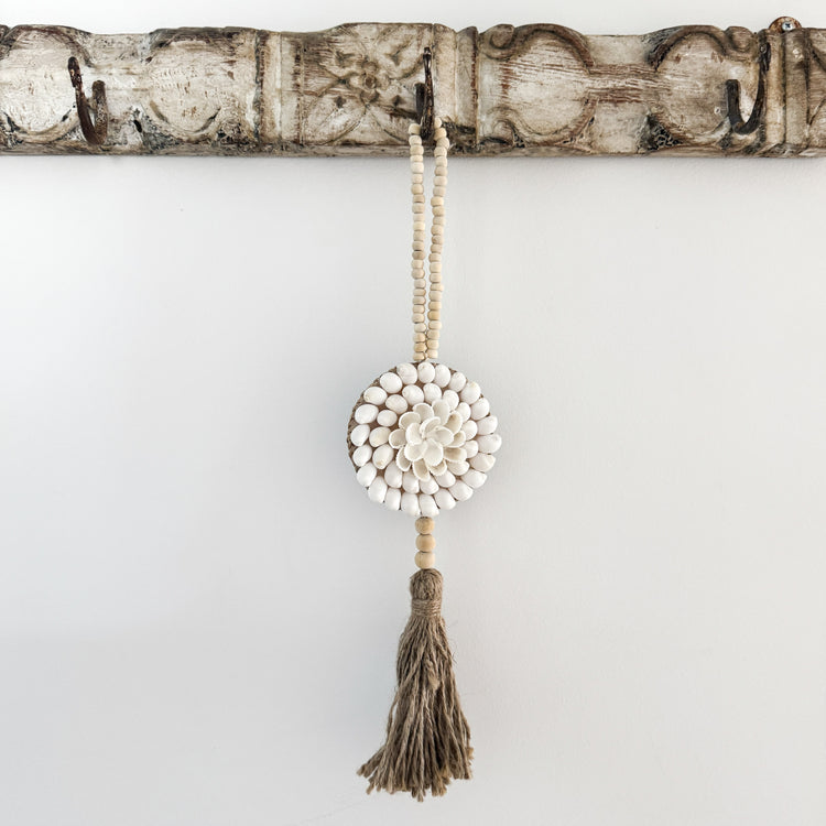 Shell Shield Flower Tassel | White Shell