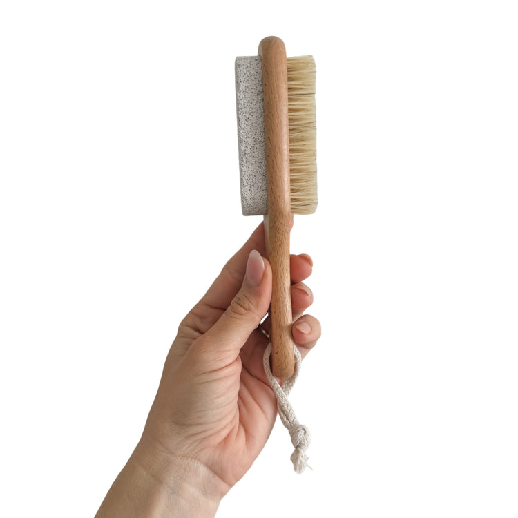 Bathe Wood Body Brush with Pumice Stone