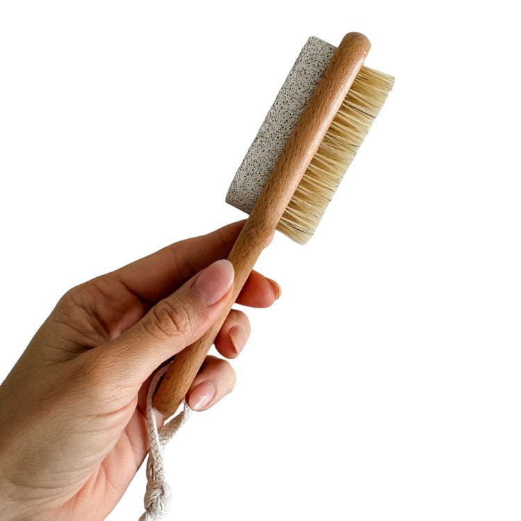 Bathe Wood Body Brush with Pumice Stone