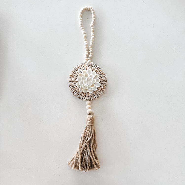 Shell Shield Flower Tassel | Cowrie Shell