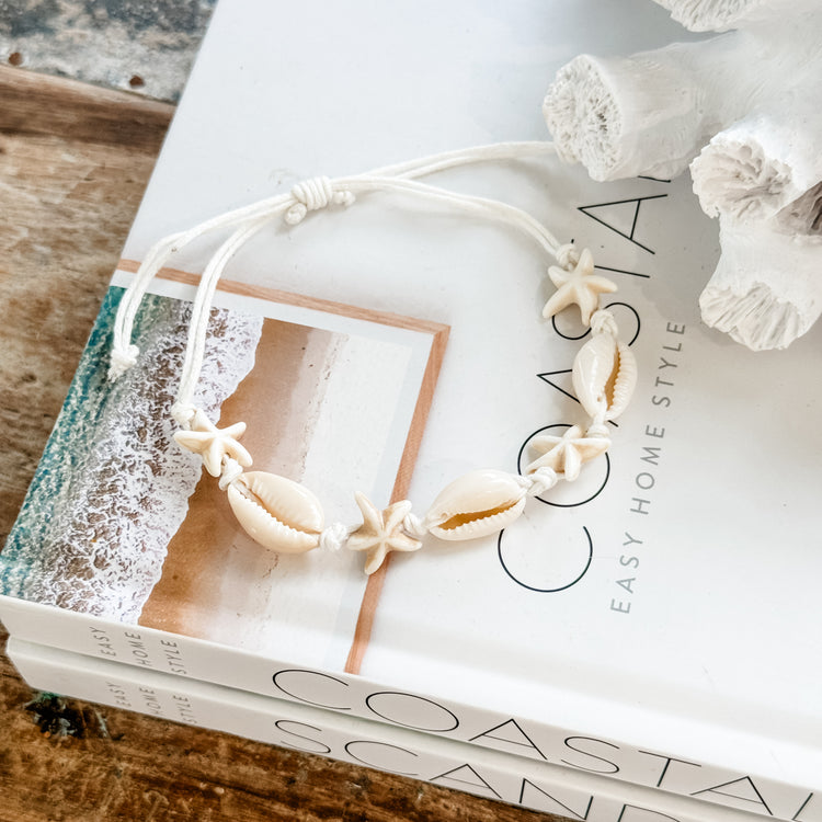 Cowrie Seastar Anklet Bracelet | Willow & the Waves Collection