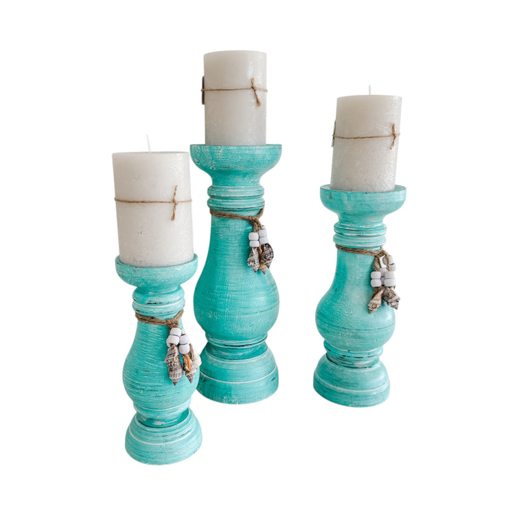 Tide Candle Holders | Aqua | Set of 3 Preorder