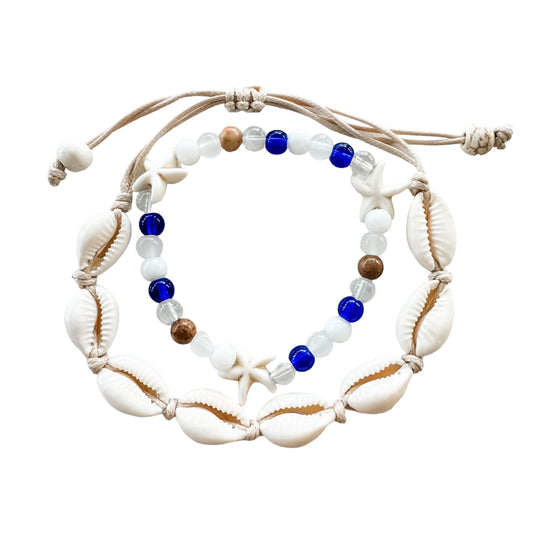 Curacao Cowrie Anklet/Bracelet Set | Willow & the Waves Collection