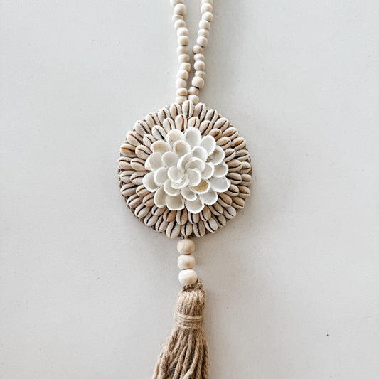 Shell Shield Flower Tassel | Cowrie Shell