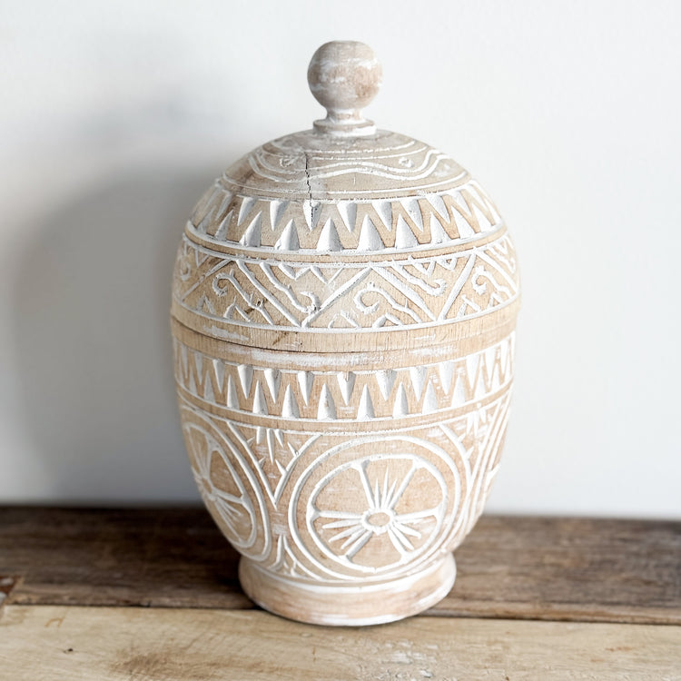 Solstice Lidded Pot | White Wash