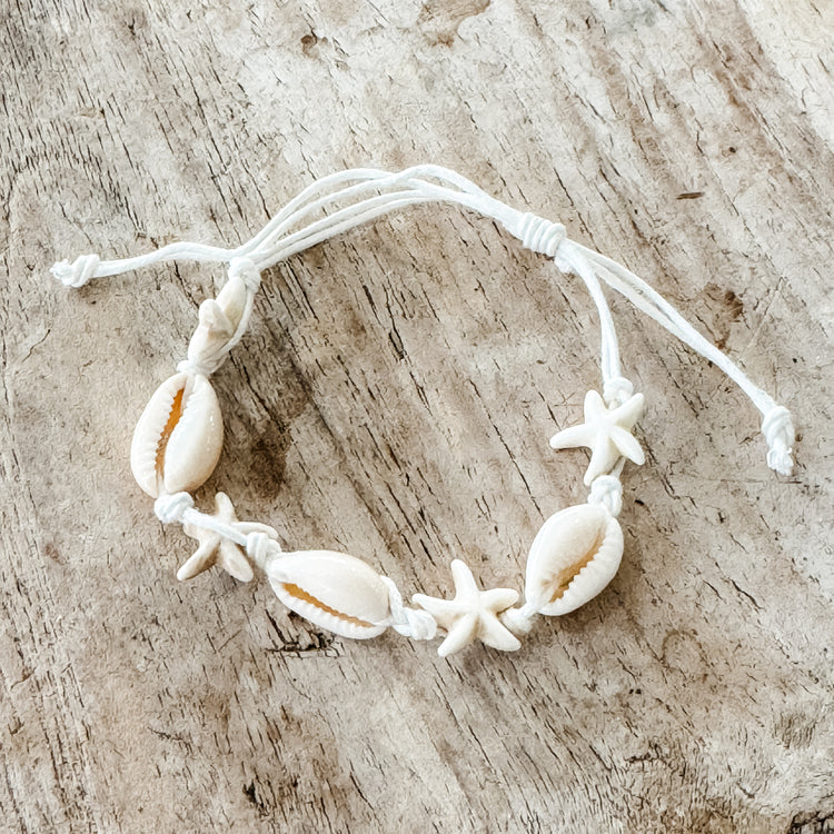 Cowrie Seastar Anklet Bracelet | Willow & the Waves Collection