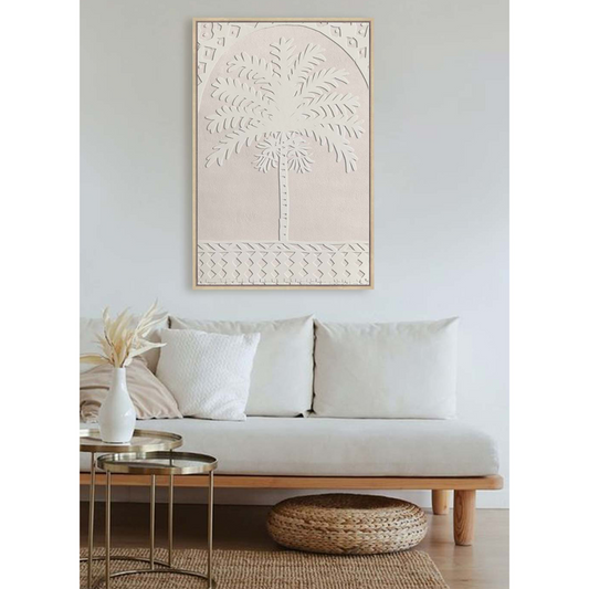 Palm 3D Painted Canvas Blush PREORDER