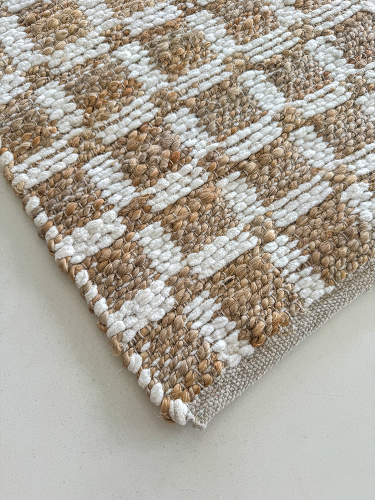 Check Leather Jute Table Runner