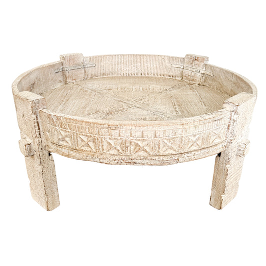 Indian Grinder Table | White Washed