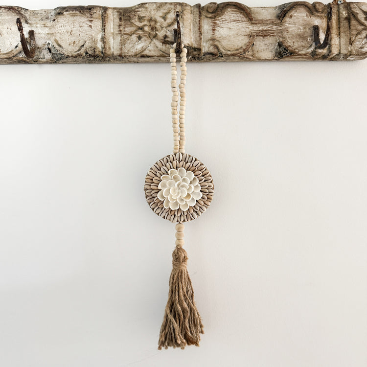 Shell Shield Flower Tassel | Cowrie Shell