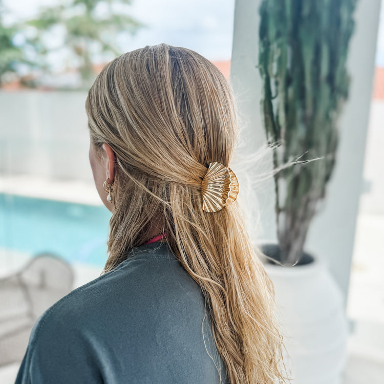 Golden Shell Hair Claw | 2 Sizes | Willow & the Waves Collection