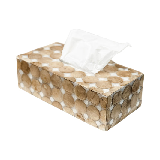 Capiz Circles Tissue Box | Natural