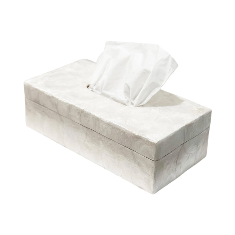 Capiz Tissue Box | White