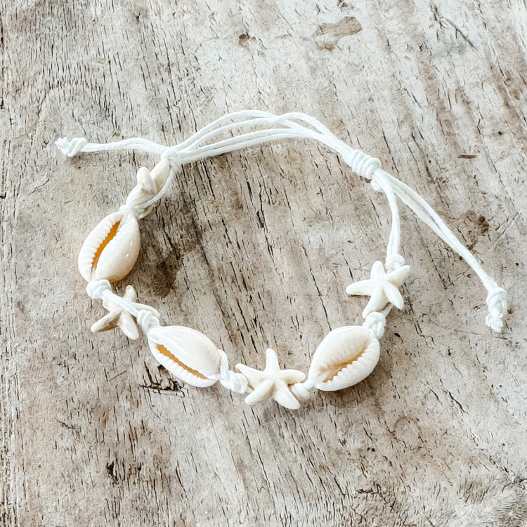 Cowrie Seastar Anklet Bracelet | Willow & the Waves Collection