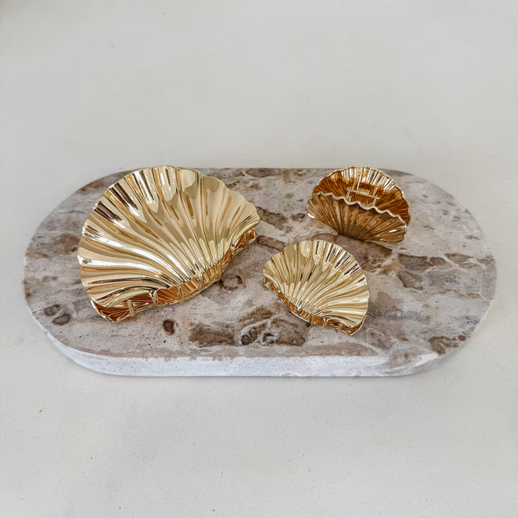 Golden Shell Hair Claw | 2 Sizes | Willow & the Waves Collection