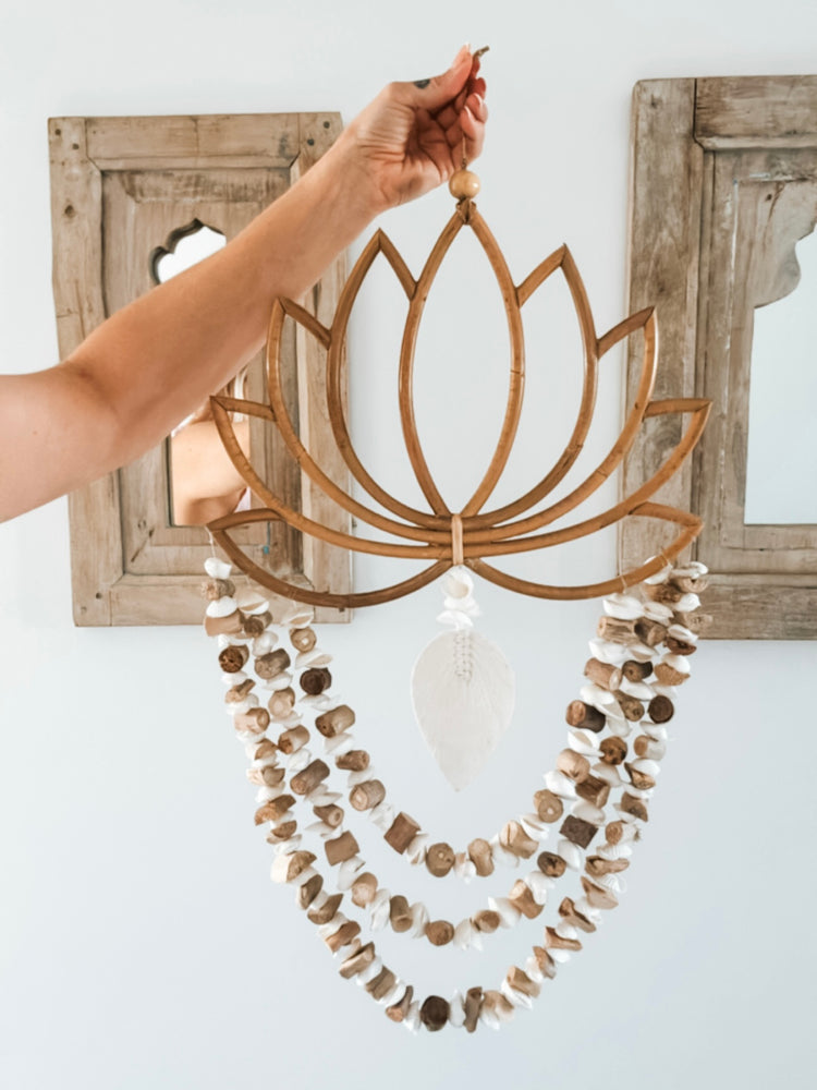 Lotus Wall Hanging | Shell & Driftwood Preorder