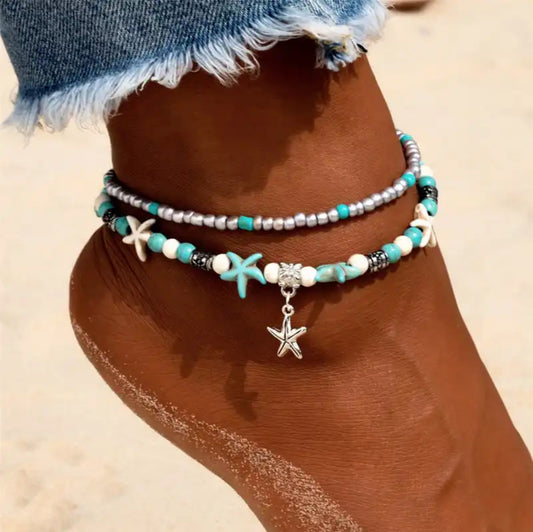 Beaded Starfish Anklet | Willow & the Waves Collection