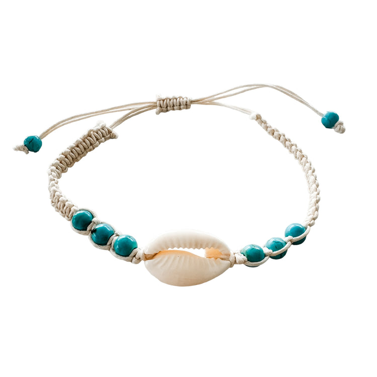 Turquoise Cowrie Anklet/Bracelet | Willow & the Waves Collection