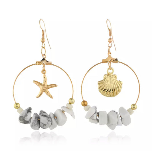 Magnesite Shell Earrings | Willow & the Waves Collection