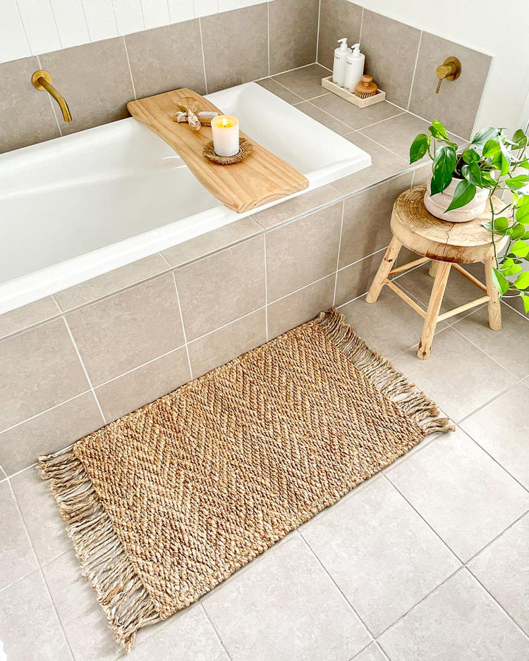 Herringbone Jute Mat - Natural