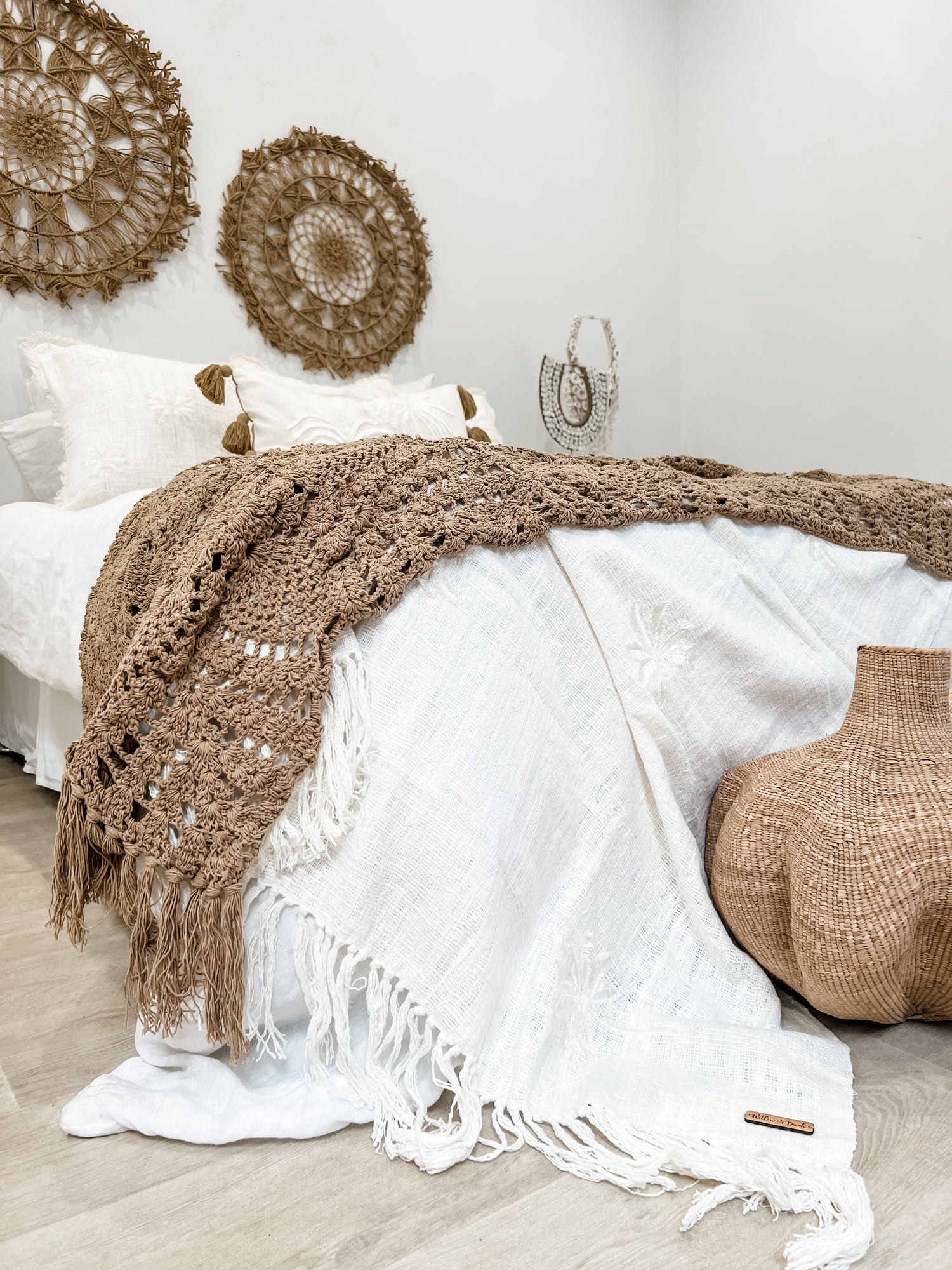 Vanilla Palm Throw Boho Decor