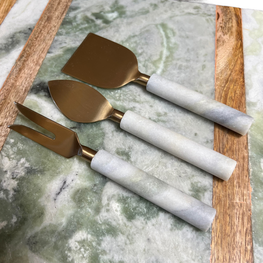 Mist Marble Cheese Knives | Set of 3