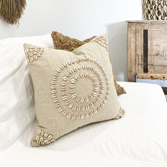 Halo Cowrie Cushion Boho Decor