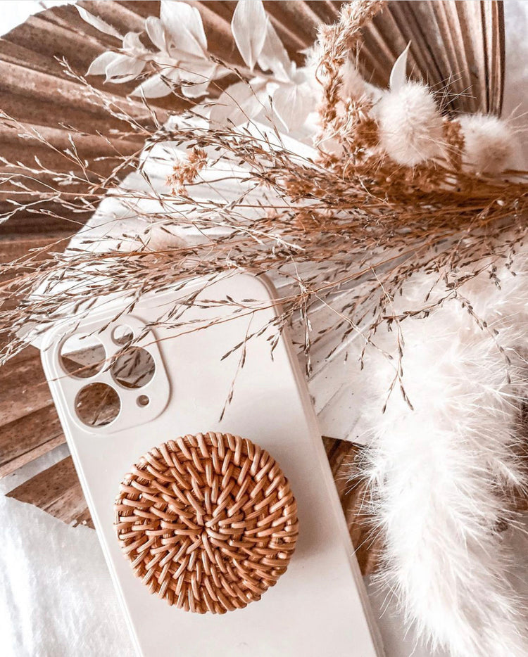 Dark Natural Rattan Pop Socket